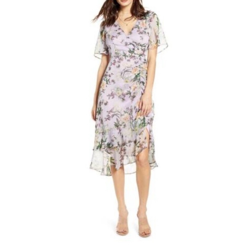 ASTR the Label Floral Ruched Front Dress